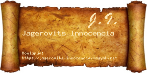Jagerovits Innocencia névjegykártya